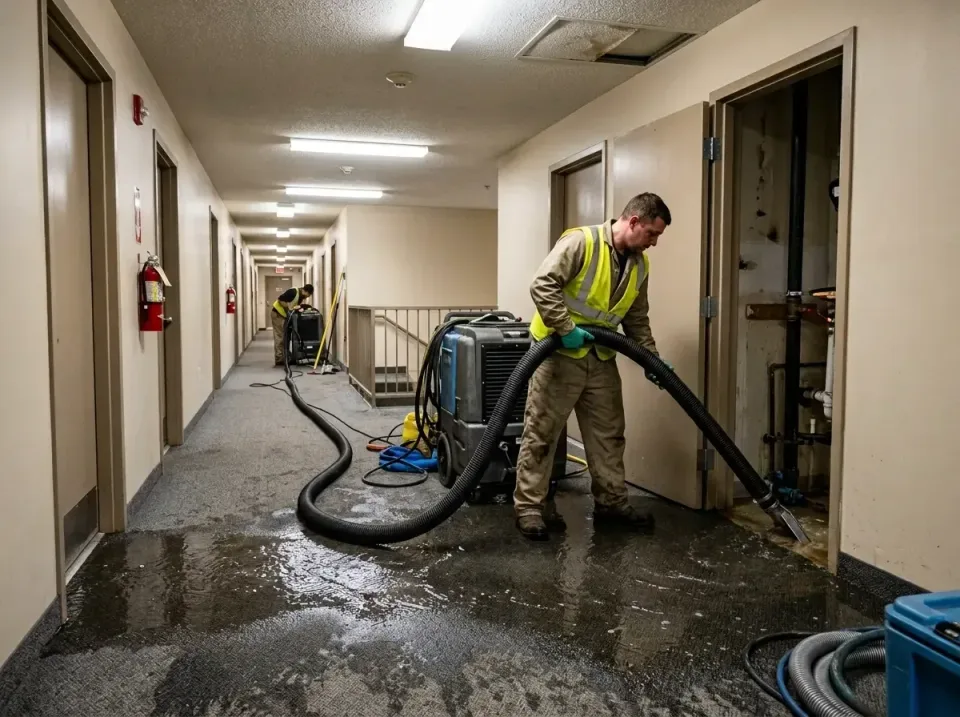 multi-unit-apartment-hallway-f-005 — frequently asked questions, Emergency Burst Pipe Water Extraction & Removal in Wyldwood…